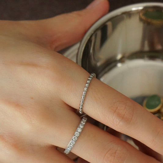 Hosanna Beaded Stack Ring (Silver)