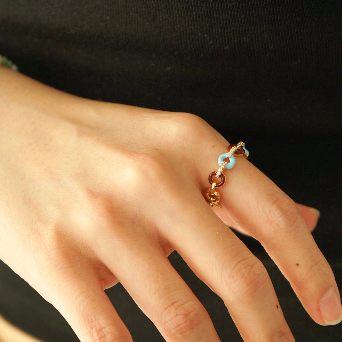 Umme Donuts Link Adjustable Ring