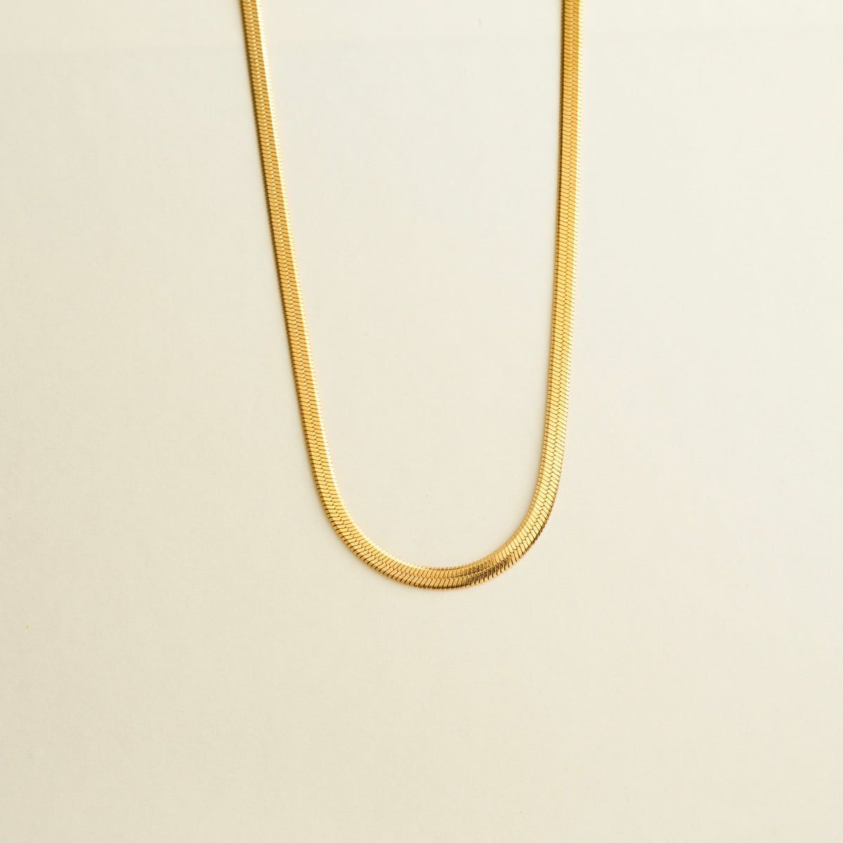 Marley Herringbone Chain Necklace (Gold)