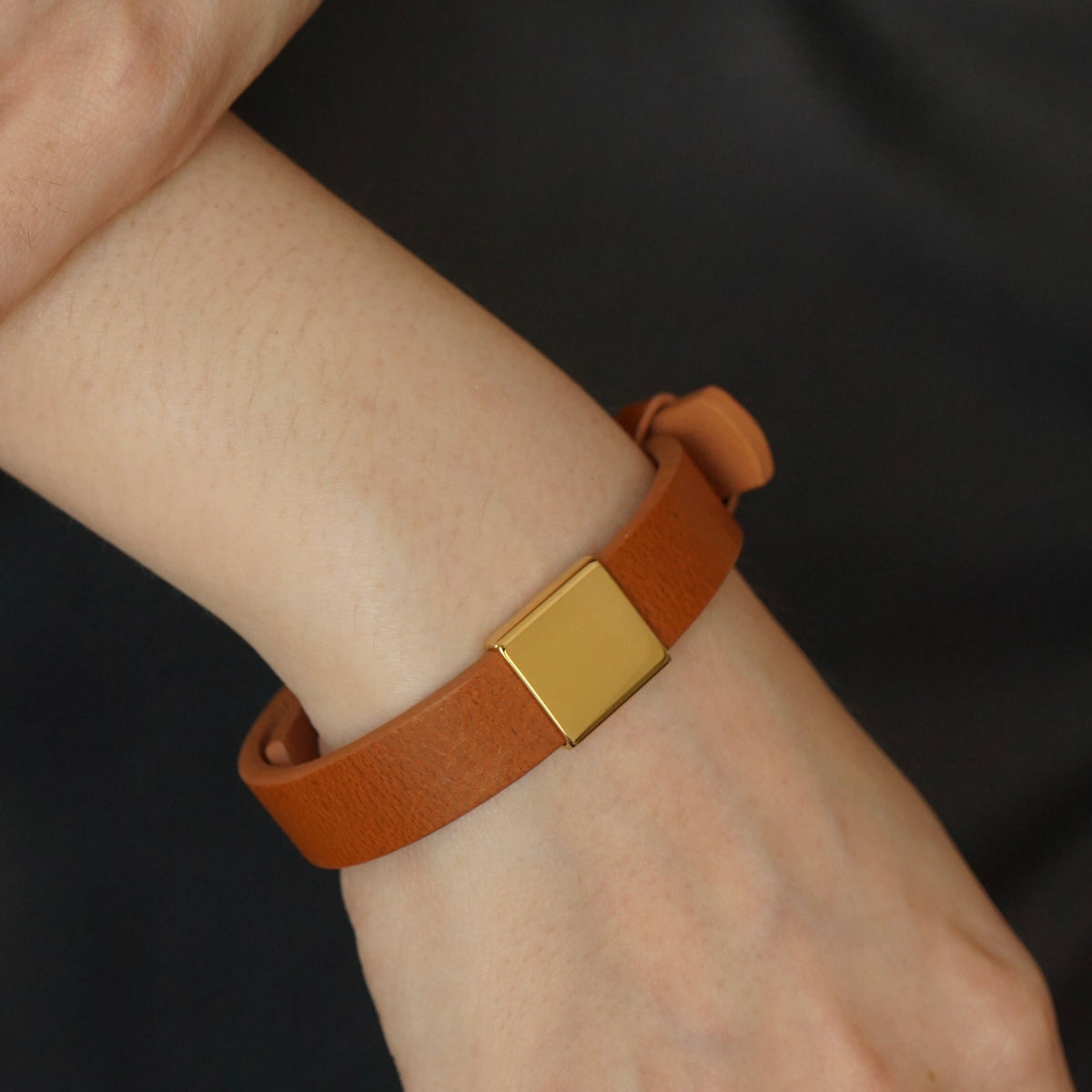 Koa Leather Strap Bracelet (Brown Gold)