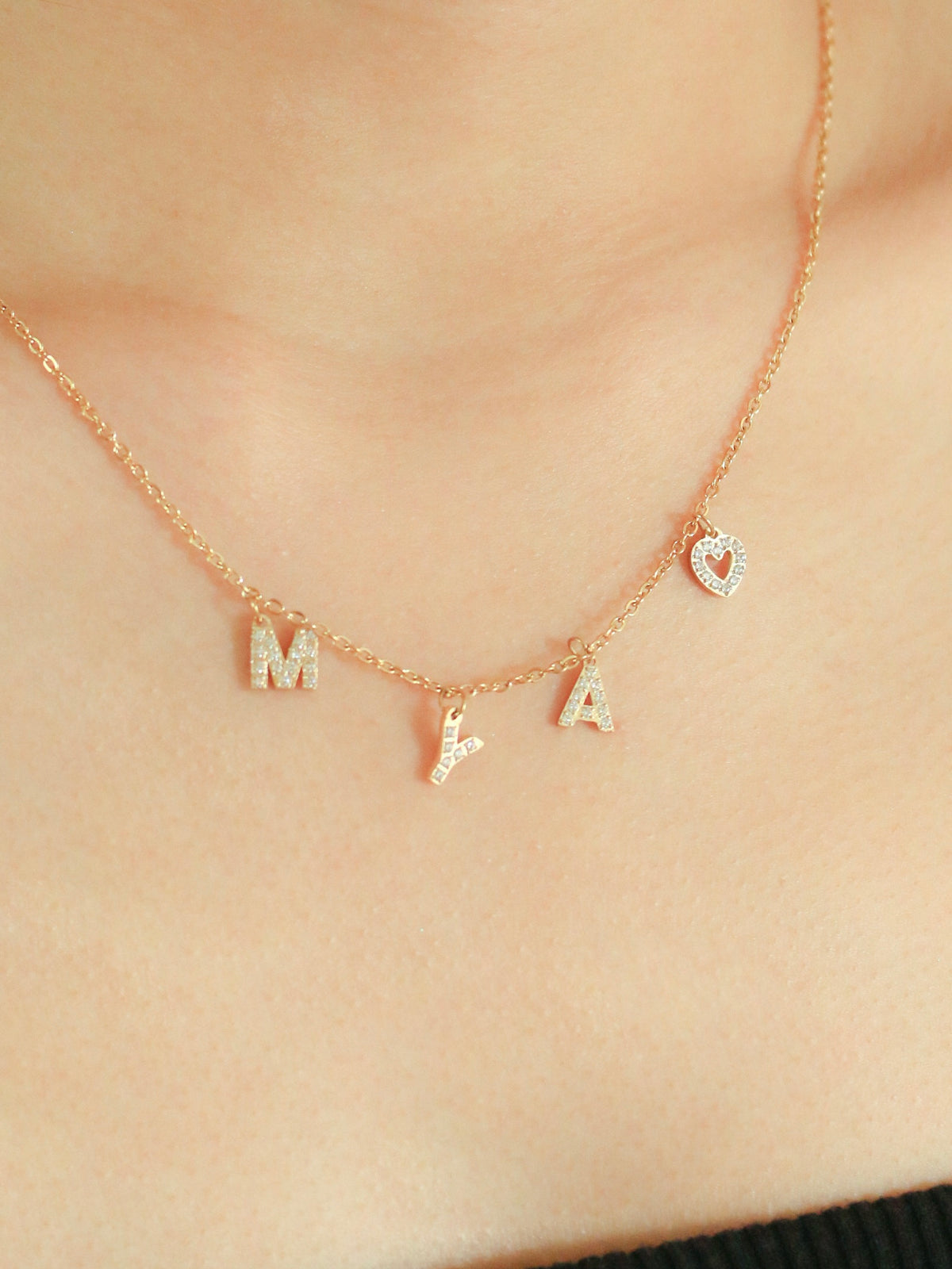 Pavé Initial Charm Necklace