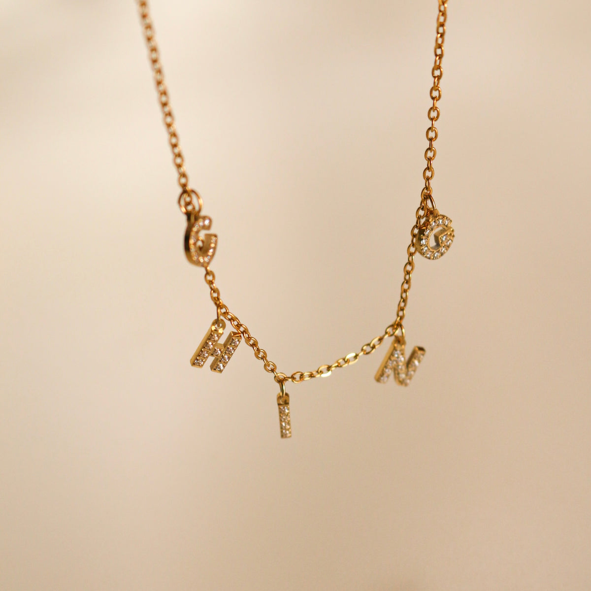 Pavé Initial Charm Necklace