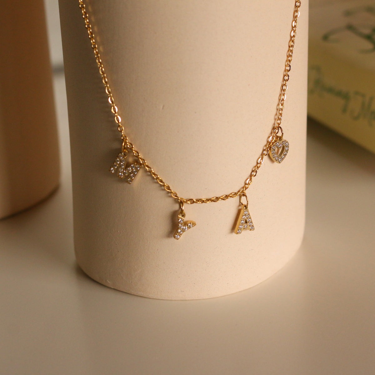 Pavé Initial Charm Necklace