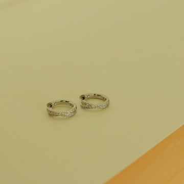 Promise Cross Huggie Earrings (Silver)