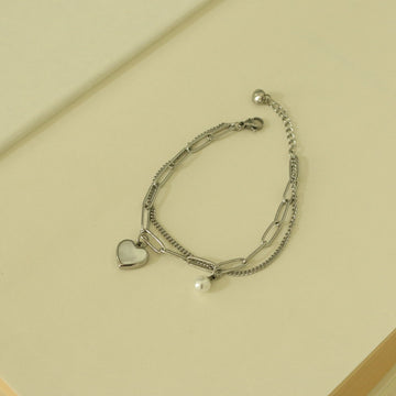 Claire Heart Bracelet (Silver)