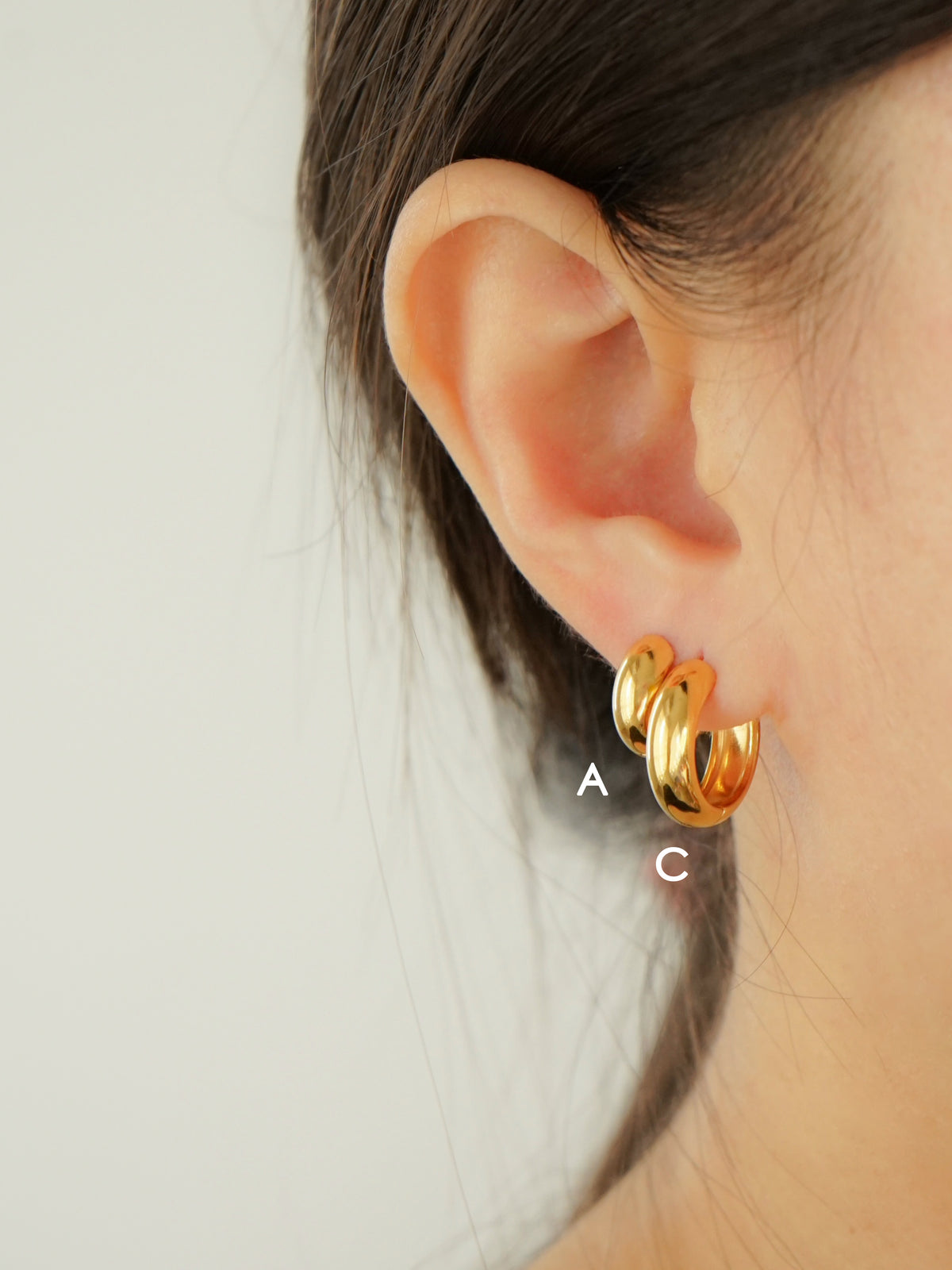 Brenda Bold Huggie Earrings (Gold)