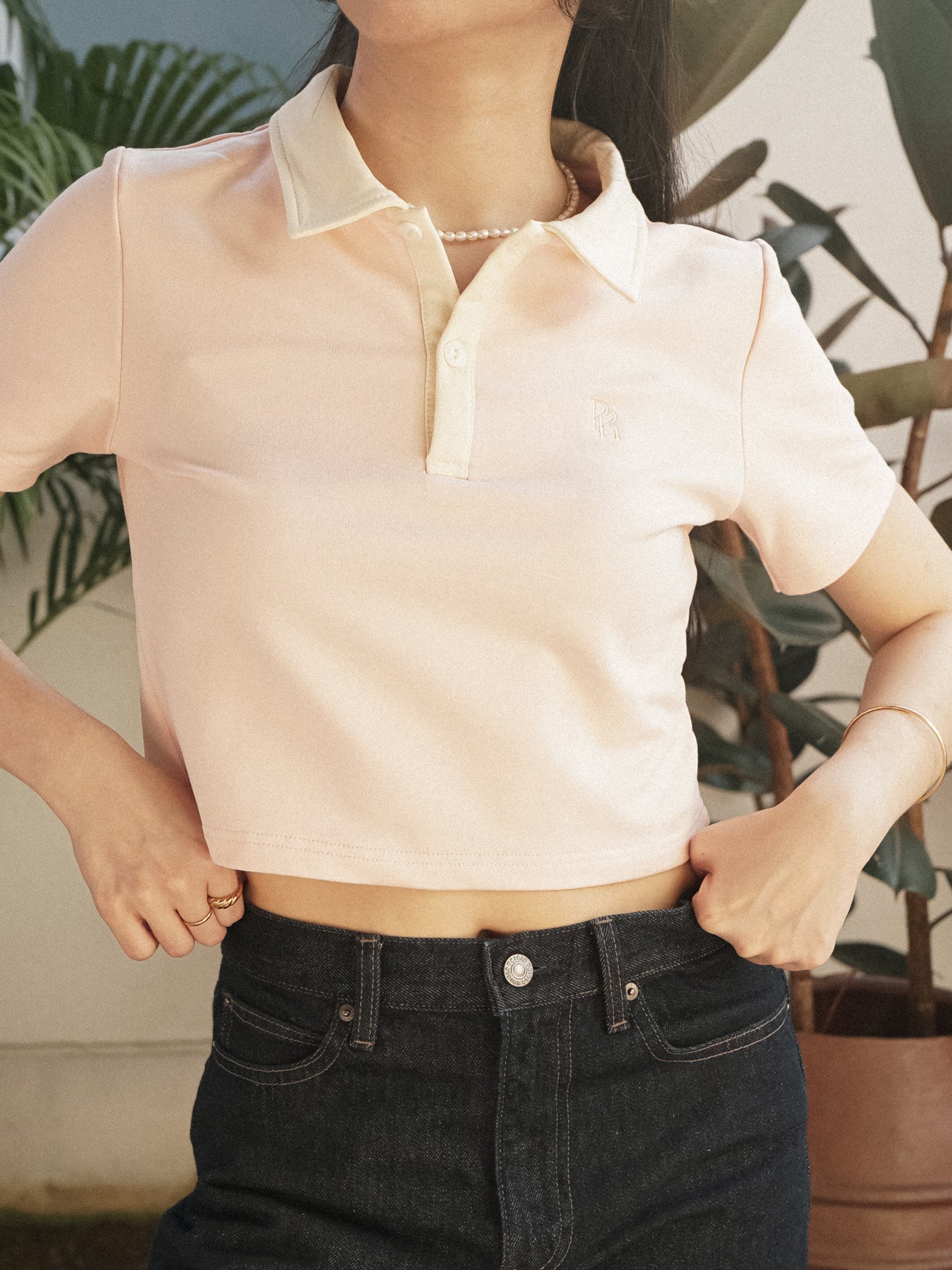 PR Cropped Polo Shirt (Pink)