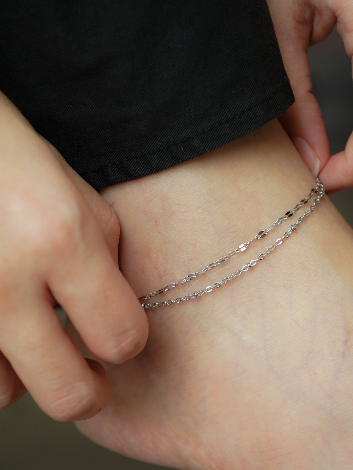 Amaya Layered Anklet (Silver)