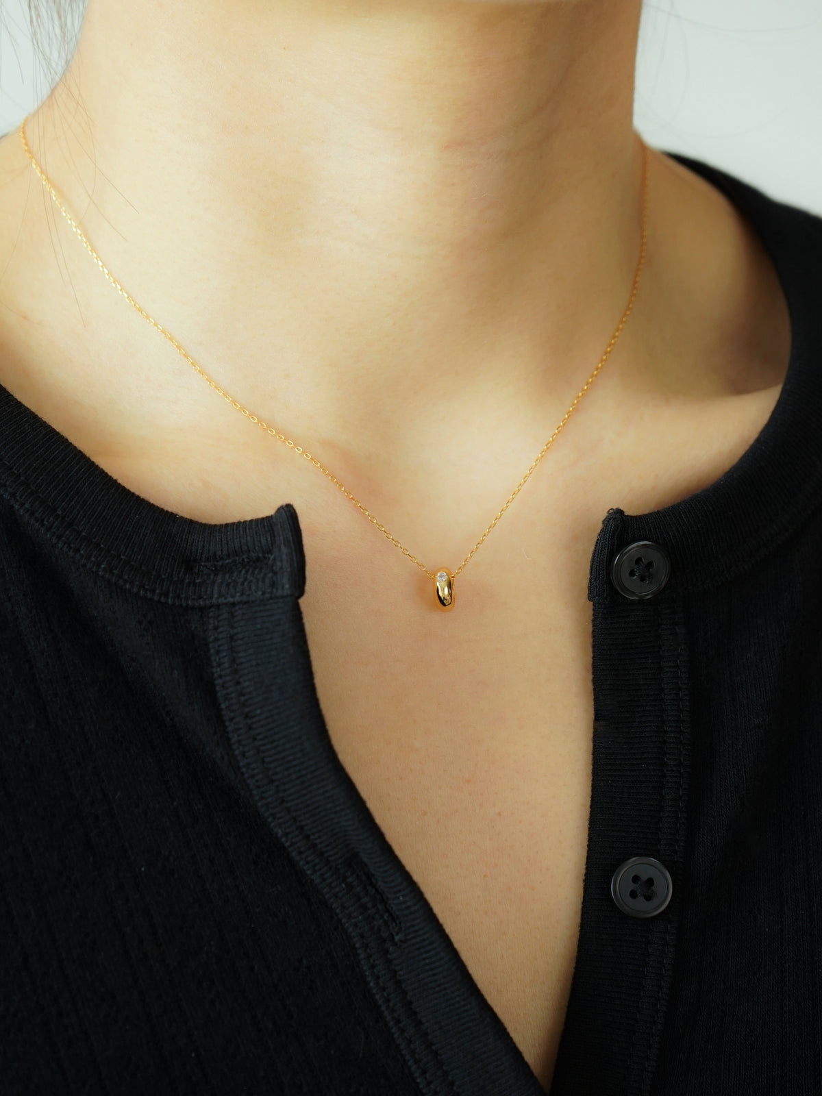 Natasha Mini Ring Necklace (Gold)