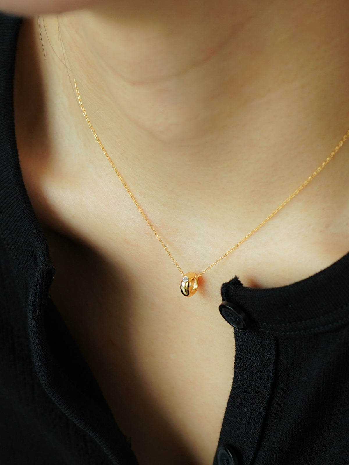 Natasha Mini Ring Necklace (Gold)