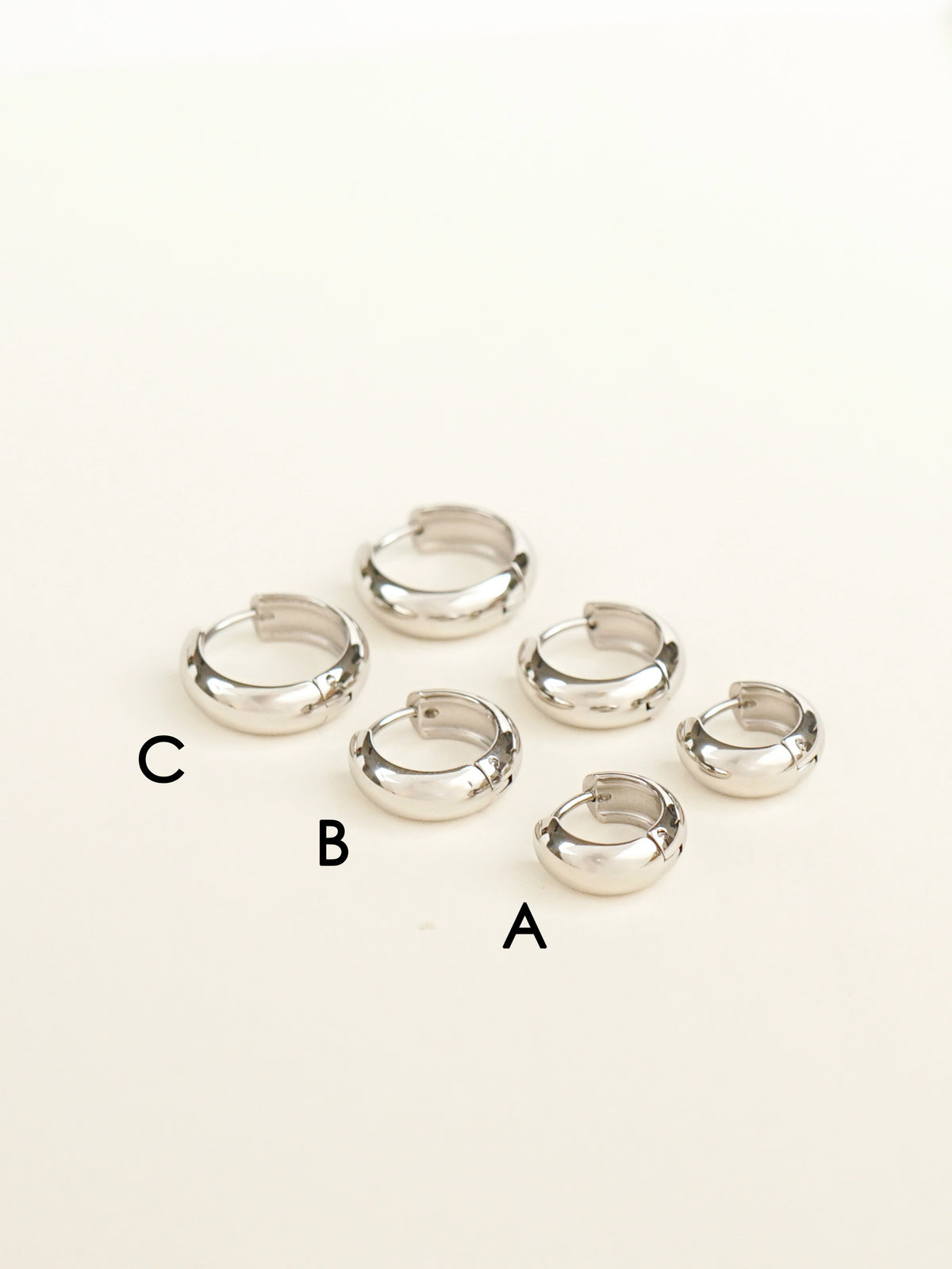 Brenda Bold Huggie Earrings (Silver)