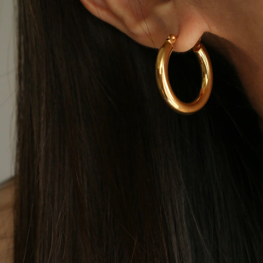 Bold Hoop Earrings (Gold)
