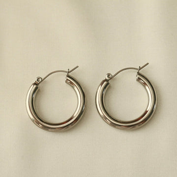 Bold Hoop Earrings (Silver)