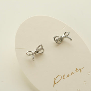 Florence Bow Earrings (Silver)