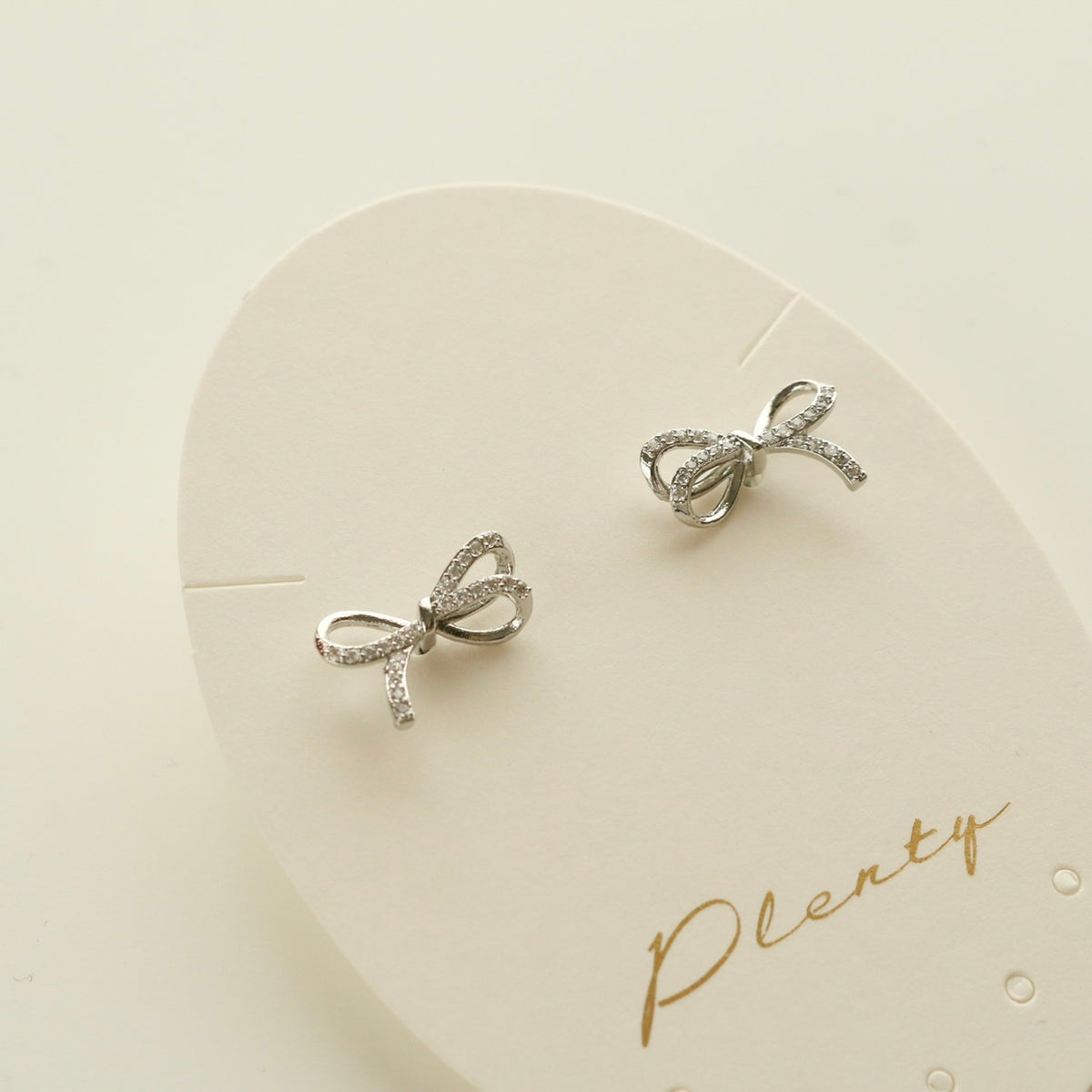 Florence Bow Earrings (Silver)