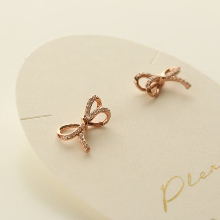 Florence Bow Earrings (Rose Gold)
