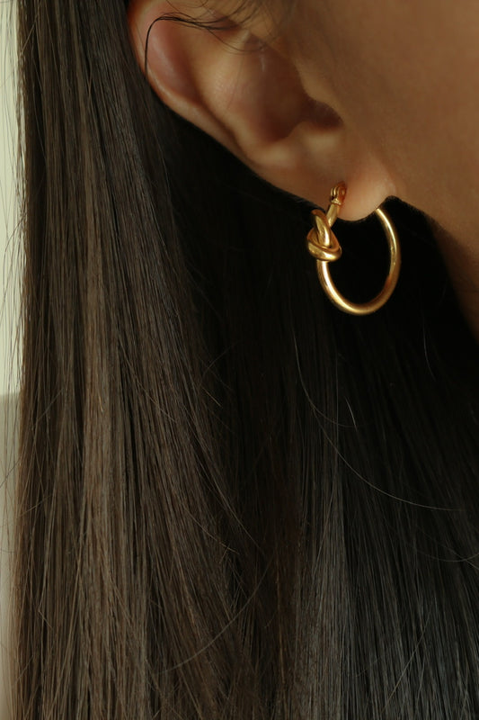 Knotty Hoop Earrings (Gold)