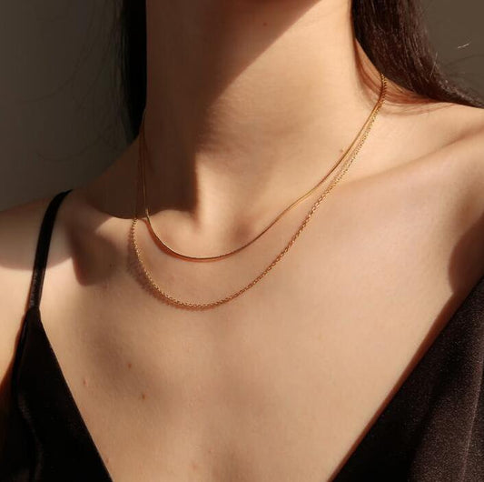 Olivia Layered Necklace (Gold) - Plenty Collection