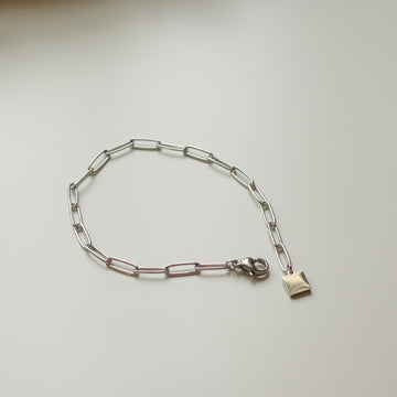 Onyx Chain Link Bracelet (Silver)