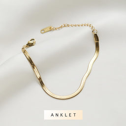 Paige Herringbone Chain Anklet