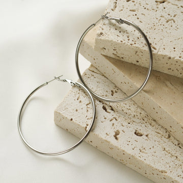 Basic Hoop Earrings (Silver)