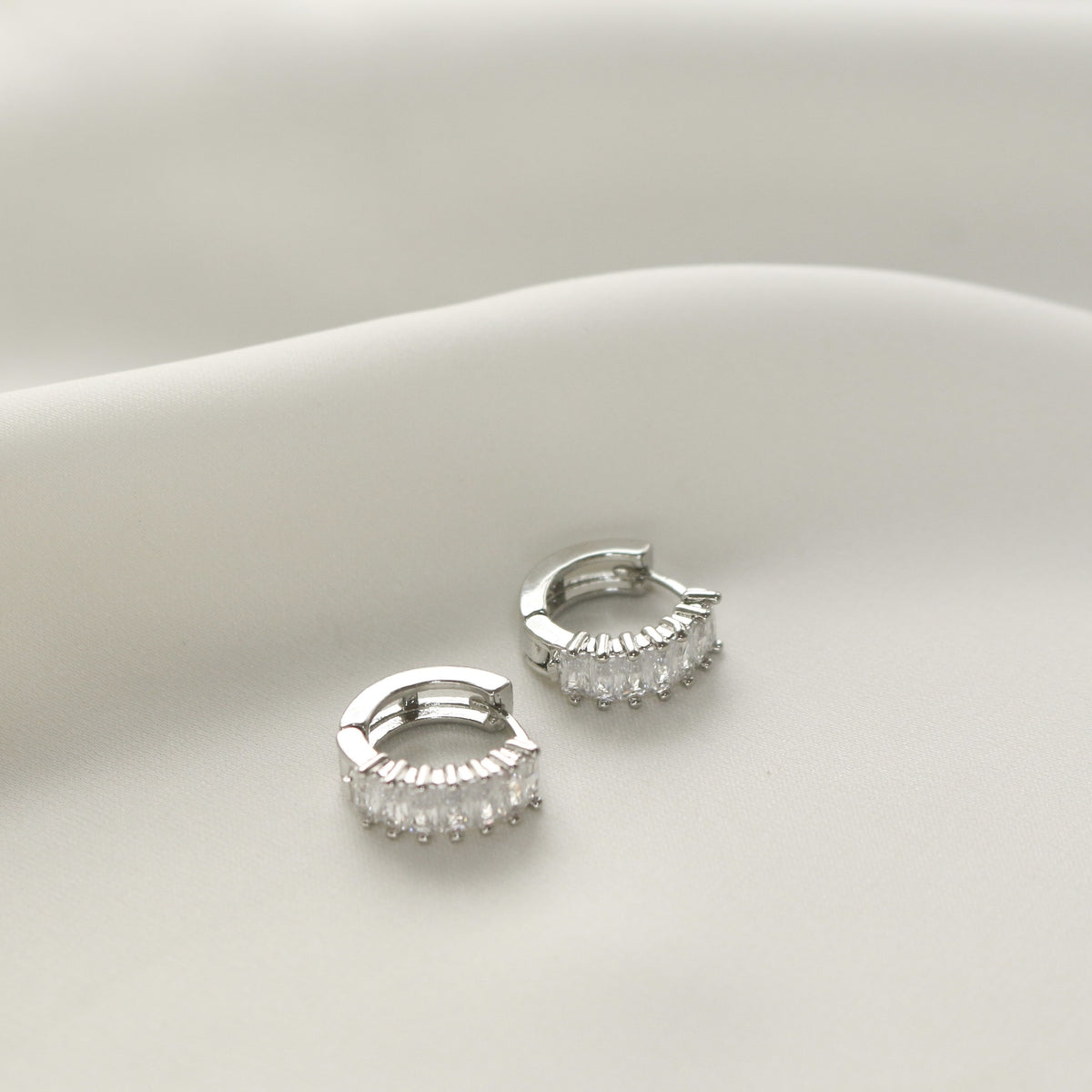 Gracelyn Huggie Earrings (Silver)